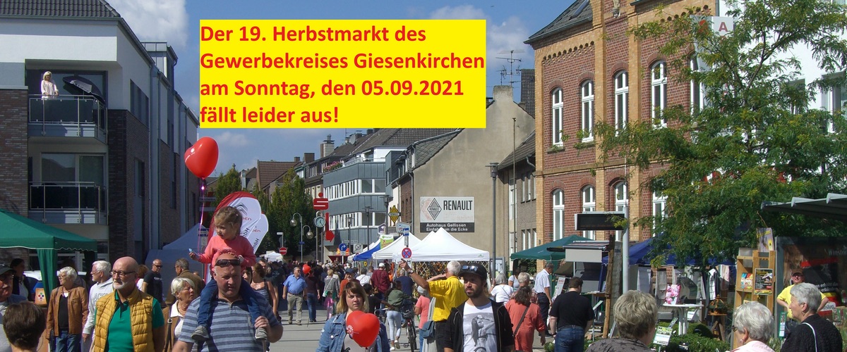 Der 19. Herbstmarkt des Gewerbekreis Giesenkirchen fällt erneut aus!